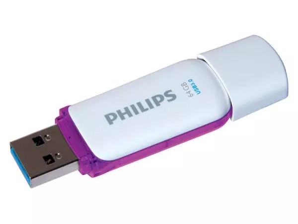 Een USB-STICK PHILIPS SNOW KEY TYPE 64GB 3.0 PAARS koop je bij Kantoorvakhandel van der Heijde