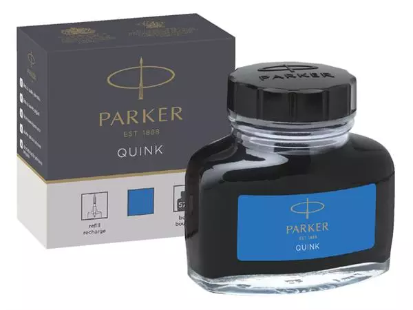 Een VULPENINKT PARKER QUINK UITWASBAAR 57ML KBLAUW koop je bij Kantoorvakhandel van der Heijde