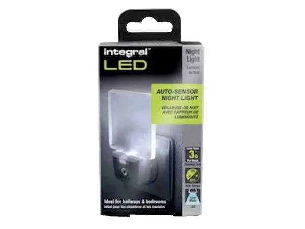 Een Led nachtlamp Integral 4000K koel wit 0.6W 20lumen sensor koop je bij NiceSupplies.nl