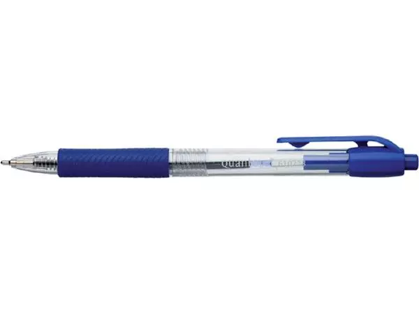 Een Balpen Quantore Grip drukknop blauw medium koop je bij EconOffice
