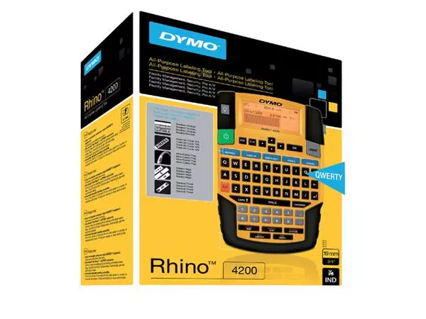 Een Labelprinter Dymo Rhino 4200 industrieel qwerty 19mm geel koop je bij NiceSupplies.nl