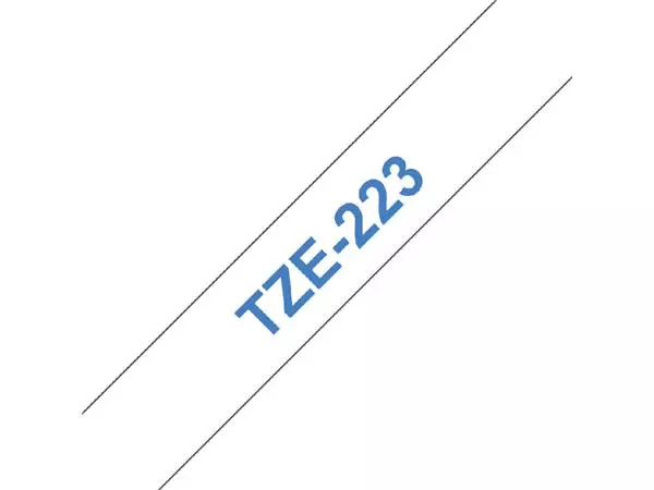 Een Labeltape Brother P-touch TZE-223 9mm blauw op wit koop je bij Kantoorvakhandel van der Heijde