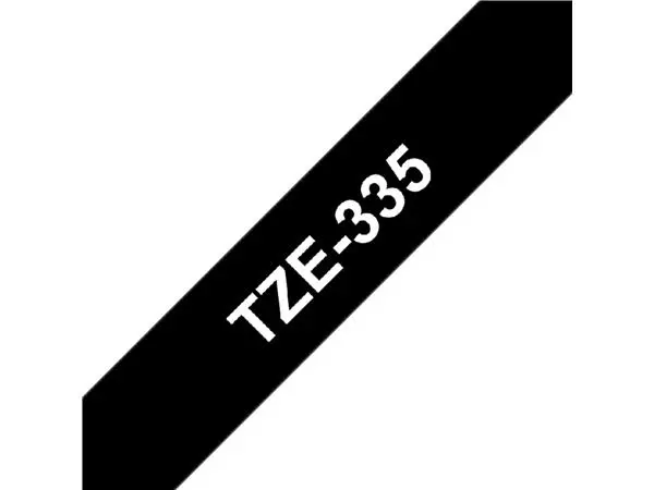 Een Labeltape Brother P-touch TZE-335 12mm wit op zwart koop je bij Kantoorvakhandel van der Heijde