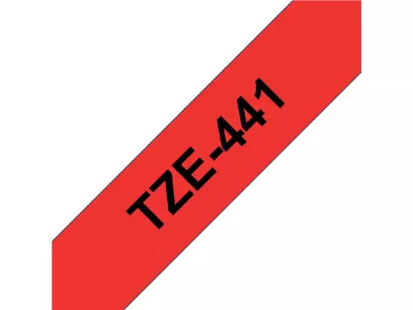 Een Labeltape Brother P-touch TZE-441 18mm zwart op rood koop je bij Kantoorvakhandel van der Heijde