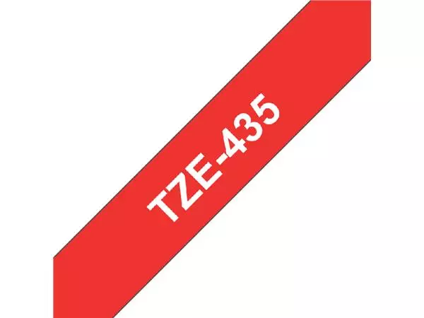 Een Labeltape Brother P-touch TZE-435 12mm wit op rood koop je bij Kantoorvakhandel van der Heijde