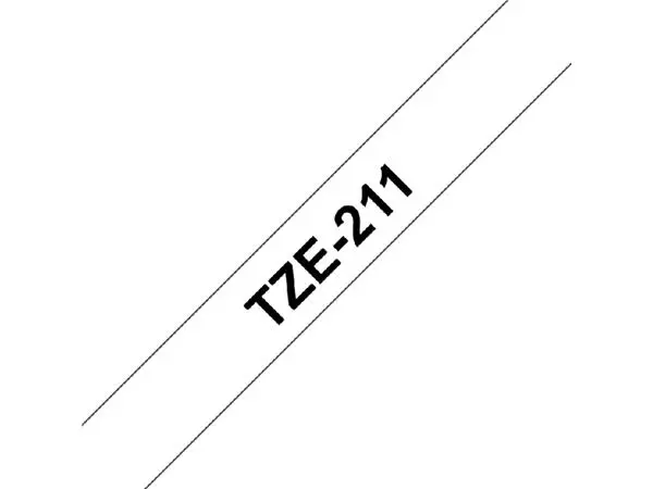 Een Labeltape Brother P-touch TZE-211 6mm zwart op wit koop je bij Kantoorvakhandel van der Heijde