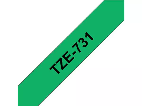 Een LABELTAPE BROTHER TZE-731 12MMX8M GROEN/ZWART koop je bij Kantoorvakhandel van der Heijde