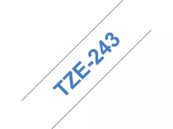 Een Labeltape Brother P-touch TZE-243 18mm blauw op wit koop je bij Kantoorvakhandel van der Heijde