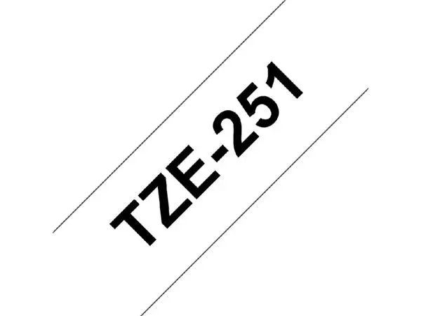 Een LABELTAPE BROTHER TZE-251 24MMX8M WIT/ZWART koop je bij Kantoorvakhandel van der Heijde