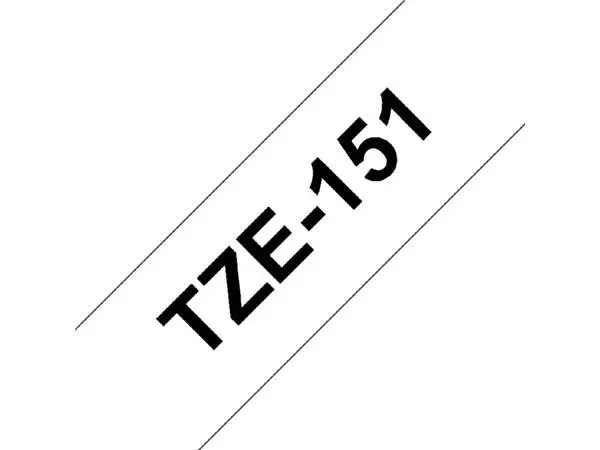 Een Labeltape Brother P-touch TZE-151 24mm zwart op transparant koop je bij Kantoorvakhandel van der Heijde