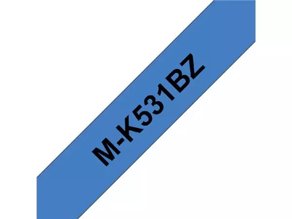 Een Labeltape Brother P-touch M-K531BZ 12mm zwart op blauw koop je bij Van Leeuwen Boeken- en kantoorartikelen