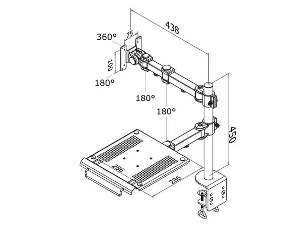 Een LAPTOP ARM NEOMOUNTS D960 27" KLEM ZWART koop je bij Kantoorvakhandel van der Heijde