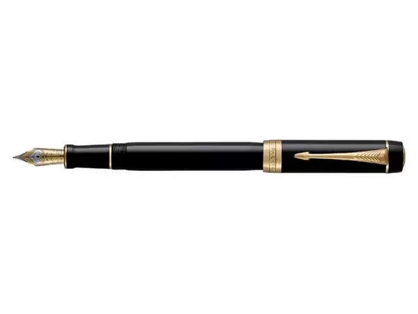 Een Vulpen Parker Duofold Classic black 18k GT medium koop je bij De Angelot