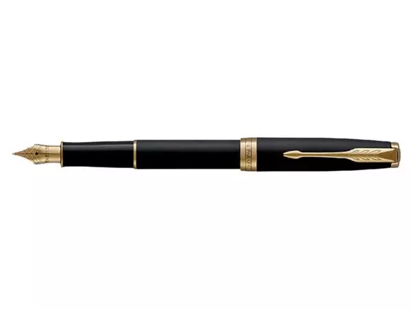 Een Stylo plume Parker Sonnet Matte Black Lacquer GT Medium koop je bij QuickOffice BV