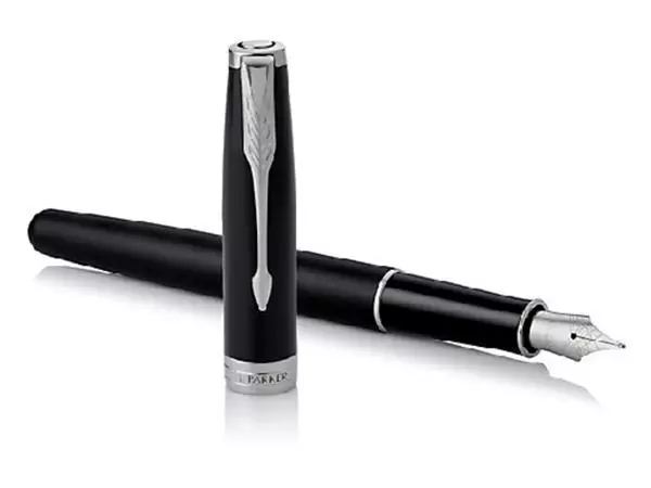 Een Stylo plume Parker Sonnet Matte Black CT Fin koop je bij Van Hoye Kantoor BV