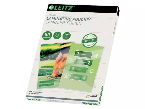 Een Lamineerhoes Leitz iLAM A4 2x80micron EVA 100 stuks koop je bij NiceSupplies.nl