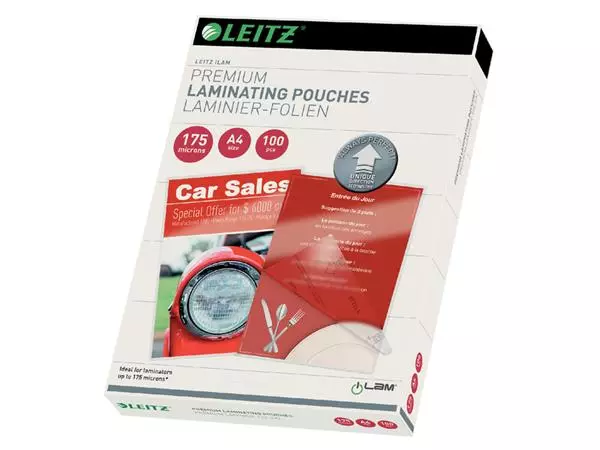 Een Lamineerhoes Leitz iLAM A4 2x175micron 100 stuks koop je bij NiceSupplies.nl