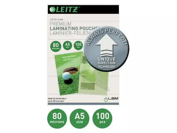 Een Lamineerhoes Leitz iLAM A5 2x80micron 100stuks koop je bij EconOffice