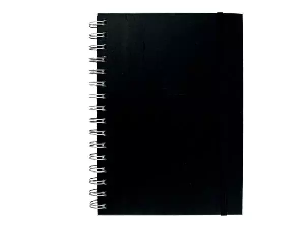 Notitieboek Quantore A5 spiraal tab lijn 192blz 80gr zwart