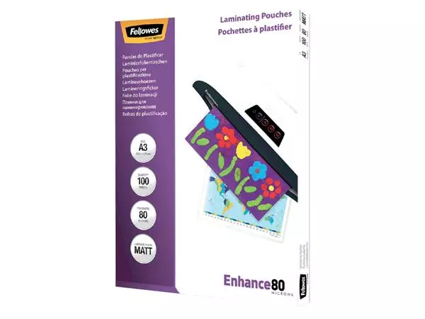 Een Lamineerhoes Fellowes A3 2x80micron mat 100 stuks koop je bij NiceSupplies.nl