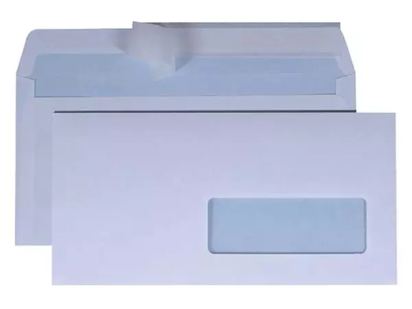 Een Envelop Quantore 110x220mm venster 3x10cm rechts zelfkl 500s koop je bij Goedkope Kantoorbenodigdheden