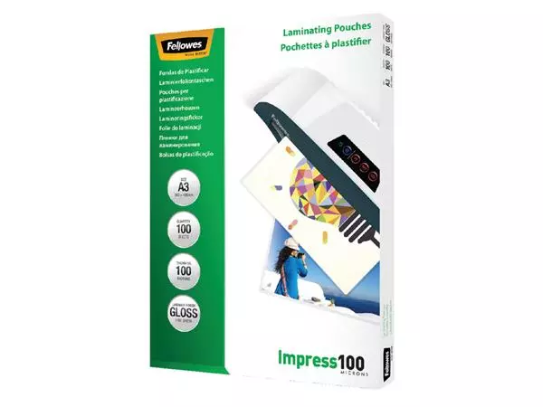 Een Lamineerhoes Fellowes A3 2x100micron glans 100 stuks koop je bij NiceSupplies.nl