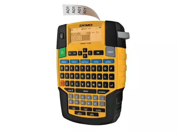 Een Labelprinter Dymo Rhino 4200 industrieel qwerty 19mm geel koop je bij Buro De Peuter