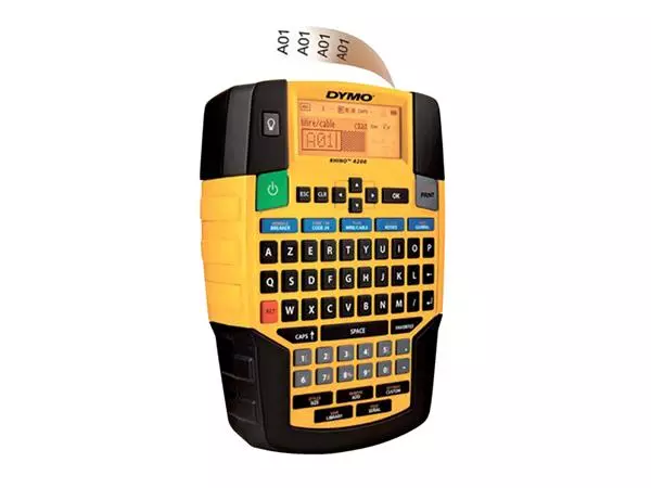 Een LABELPRINTER DYMO RHINO 4200 AZERTY 19MM GEEL koop je bij Kantoorvakhandel van der Heijde