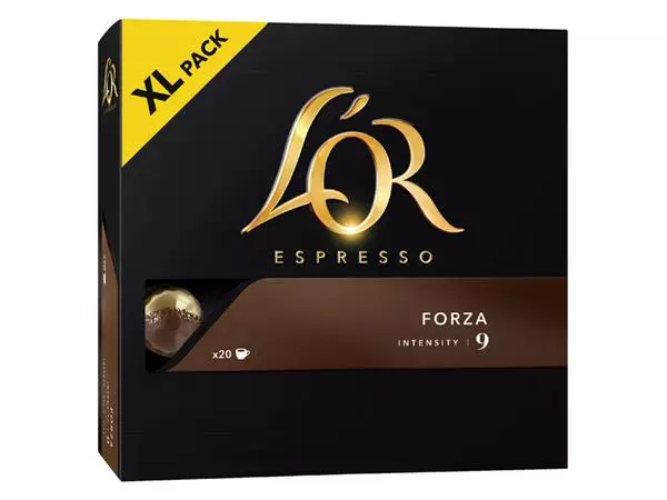 Een KOFFIECUPS L'OR ESPRESSO FORZA 20ST koop je bij Kantoorvakhandel van der Heijde