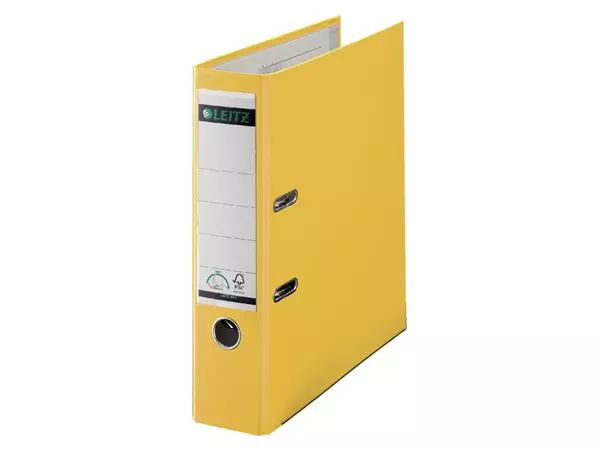 Een Classeur à levier Leitz 1010 180° A4 80mm PP jaune koop je bij Van Hoye Kantoor BV