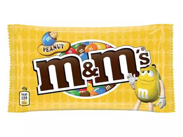 Een Snoep M&M's pinda 24x45 gram koop je bij NiceSupplies.nl