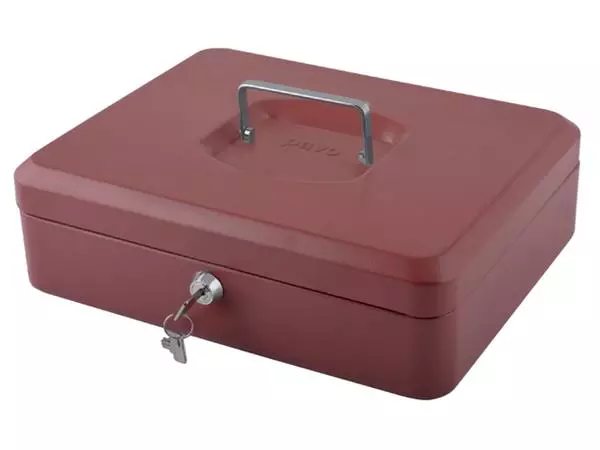 Een Coffret caisse Pavo avec monnayeur 300x240x90mm rouge koop je bij QuickOffice BV