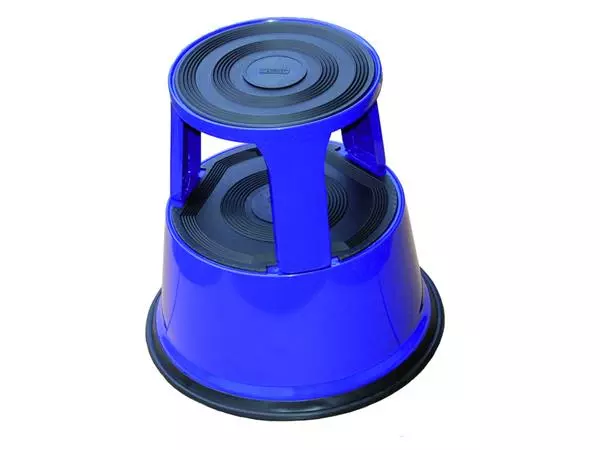 Een OPSTAPKRUK DESQ ROLL-A-STEP 42CM METAAL BLAUW koop je bij Kantoorvakhandel van der Heijde