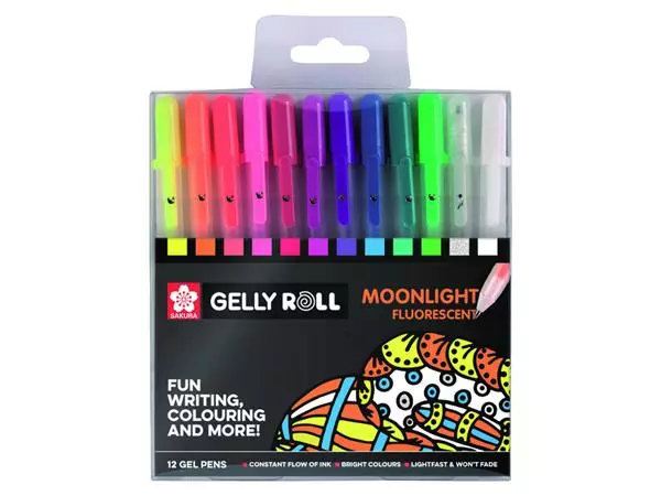 Een Gelschrijver Sakura Gelly Roll Moonlight blister à 12 stuks assorti koop je bij Buro De Peuter