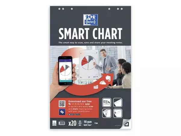 Een Flipoverpapier Oxford smart 65x98cm blanco 90gram 20 vel koop je bij Buro De Peuter