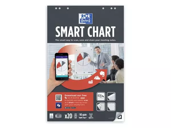 Een Flipoverpapier Oxford smart 65x98cm. ruit 90gram 20 vel koop je bij NiceSupplies.nl