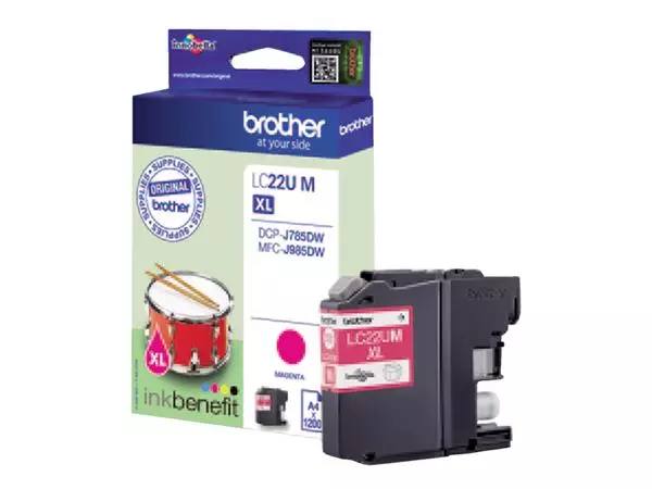 Een Inktcartridge Brother LC-22UM rood koop je bij Klik Office BV