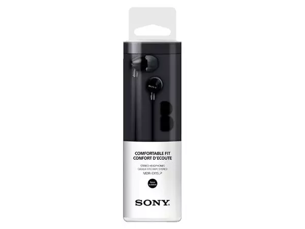 Een Oortelefoon Sony EX15LP basic zwart koop je bij KantoorProfi België BV