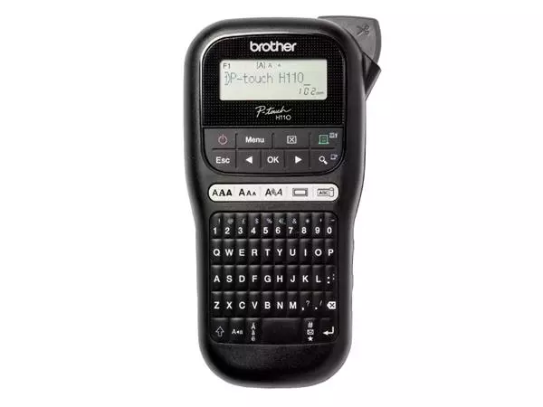 Een Labelprinter Brother P-touch TZe PT-H110 draagbaar qwerty 12mm zwart koop je bij Buro De Peuter