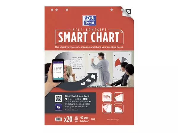 Een FLIPOVERPAPIER OXFORD SMART 60X80CM BLANCO 90GR koop je bij Kantoorvakhandel van der Heijde