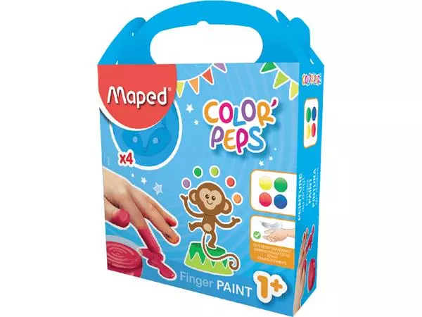 Een Vingerverf Maped Color'Peps My First set á 4 kleuren koop je bij Van Leeuwen Boeken- en kantoorartikelen