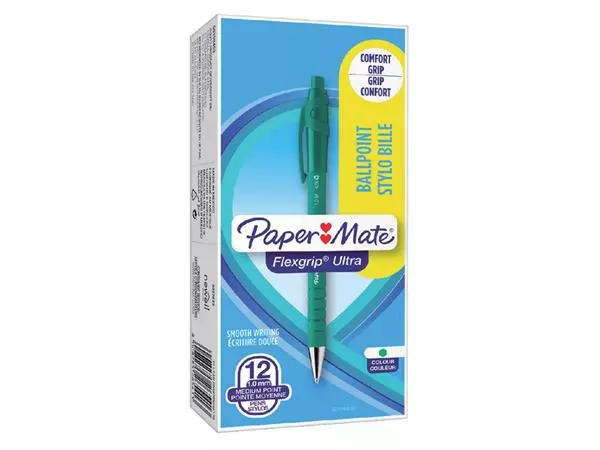 Een Balpen Paper Mate Flexgrip Ultra medium groen koop je bij NiceSupplies.nl