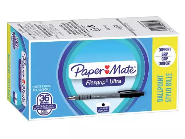 Een BALPEN PAPERMATE FLEXGRIP ULTRA M ZWART VALUEPACK koop je bij Kantoorvakhandel van der Heijde