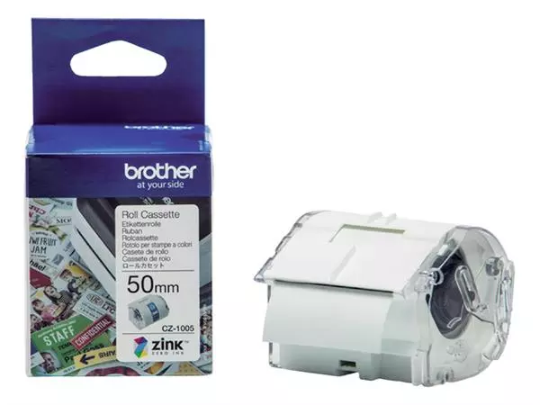 Een Etiket Brother CZ-1005 multifunctioneel 50mm 1 rol á 5m wit koop je bij Buro De Peuter