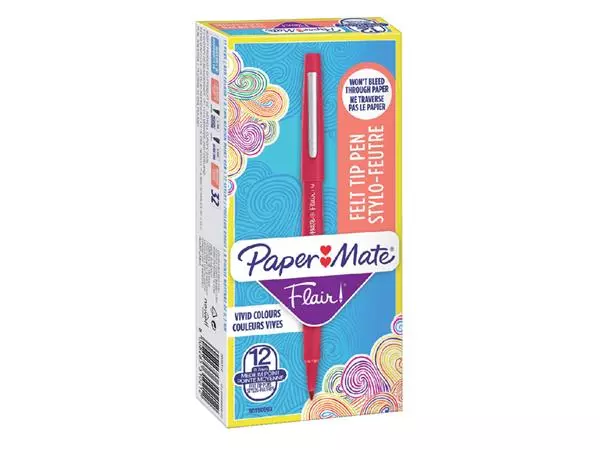 Een Fineliner Paper Mate Flair Original medium rood koop je bij Buro De Peuter