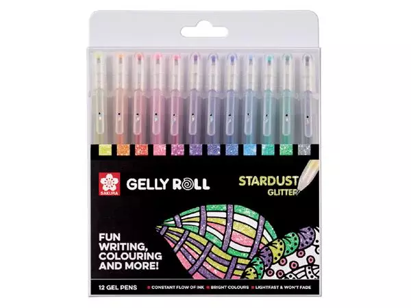 Een Gelschrijver Sakura Gelly Roll Stardust glitter assorti koop je bij NiceSupplies.nl