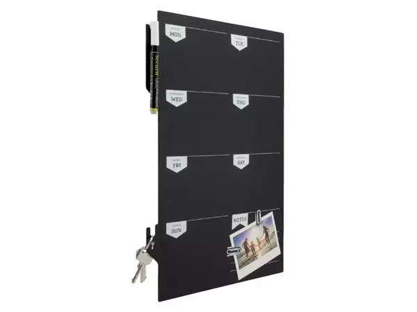 Een KRIJTBORD SECURIT SILHOUETTE WEEKPLANNER ZWART koop je bij Kantoorvakhandel van der Heijde