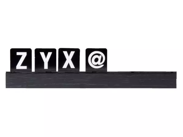 Letterplank Securit zwart 1 meter inclsusief set letters,cijfers en symbolen