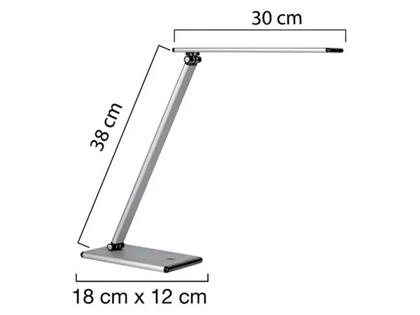 Een Bureaulamp Unilux Terra led aluminium grijs koop je bij NiceSupplies.nl