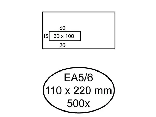 Een ENVELOP QUANTORE VENSTER EA5/6 VL30 ZK 80GR WT koop je bij Kantoorvakhandel van der Heijde